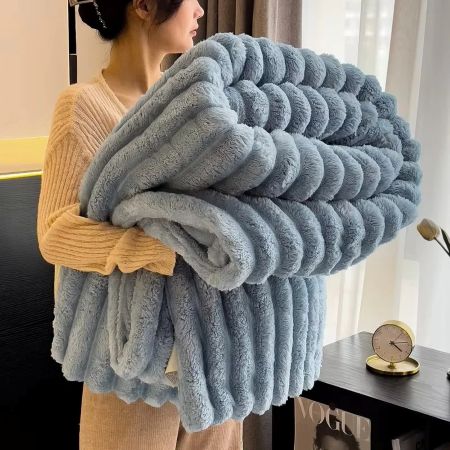 Skanto | Luxurious Faux Rabbit Fur Throw Blanket - Perfectly Warm & Soft for Home