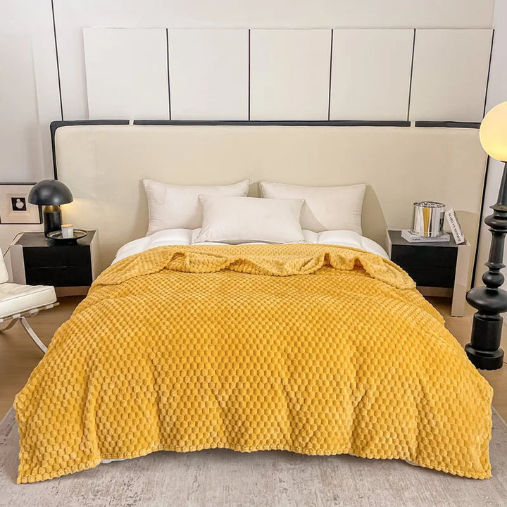 Kalsten | Checked Soft Velvet Blanket Warm Cozy Throw for Couch and Bed