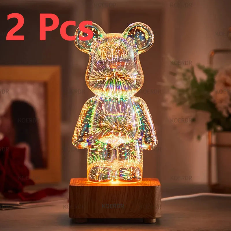 Magical 3D Fireworks Projection Mood Lamp - StarBear | Kalsten
