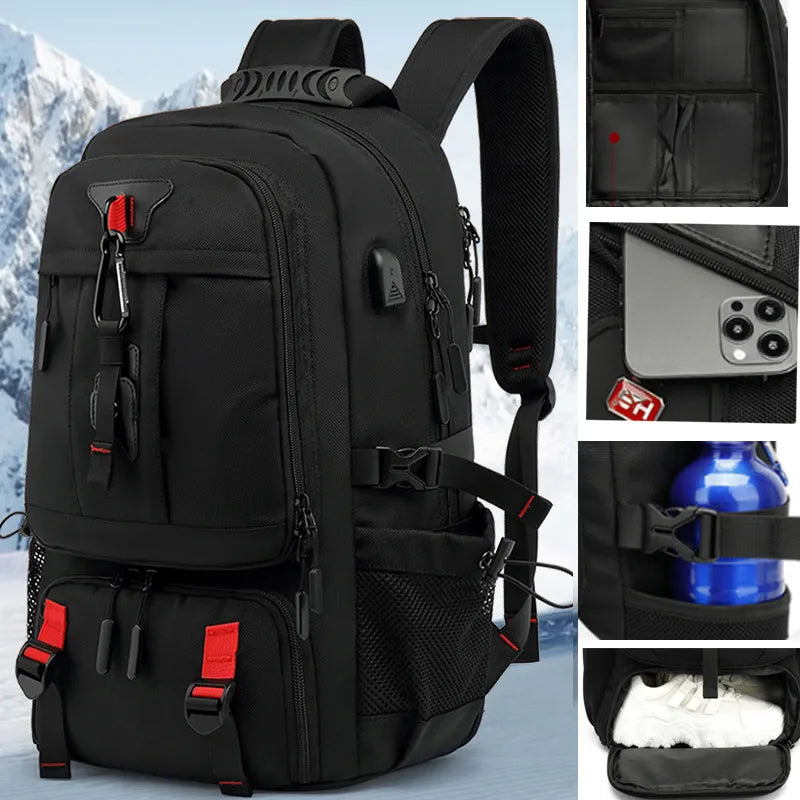 50–80L Travel Backpack with USB Charging