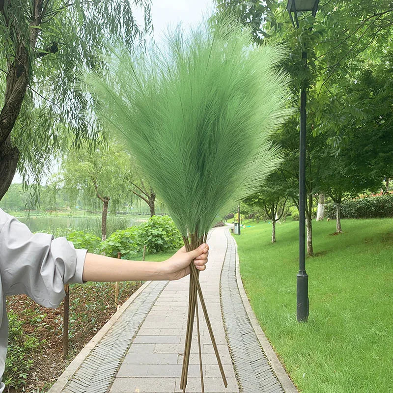 Kalsten | 5 pieces 100 cm Artificial Pampas Grass Dried Flower Bouquet Wedding Party Decoration Home Room DIY Artificial Plants Decoration Supplies