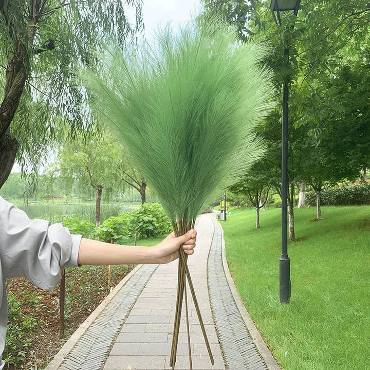 Kalsten | 5 pieces 100 cm Artificial Pampas Grass Dried Flower Bouquet Wedding Party Decoration Home Room DIY Artificial Plants Decoration Supplies