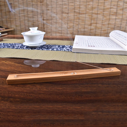 Skanto | Sandalwood Base Wood Incense Stick Holder - 23cm Line Incense Container for Home Decor and Aromatherapy