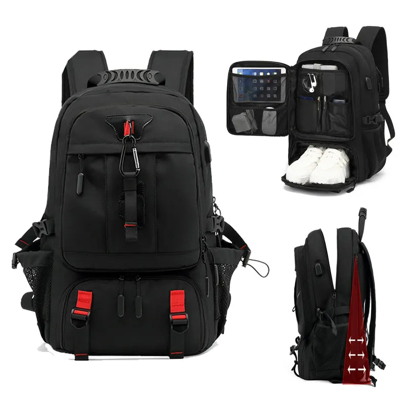 50–80L Travel Backpack with USB Charging