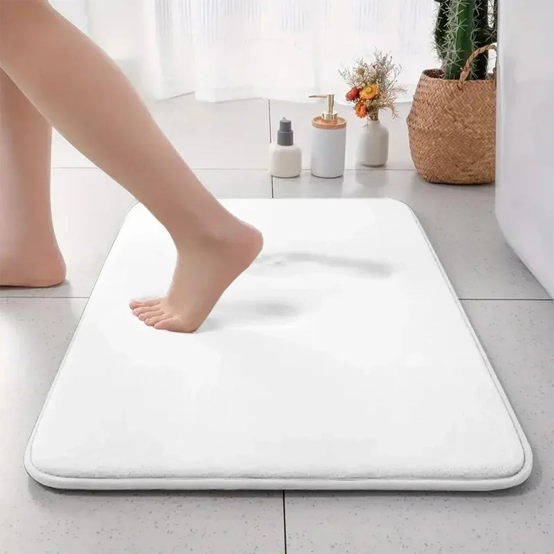 Kalsten | Thick Plain Non-Slip Bath Mat made of Flannel with Absorbent Capacity