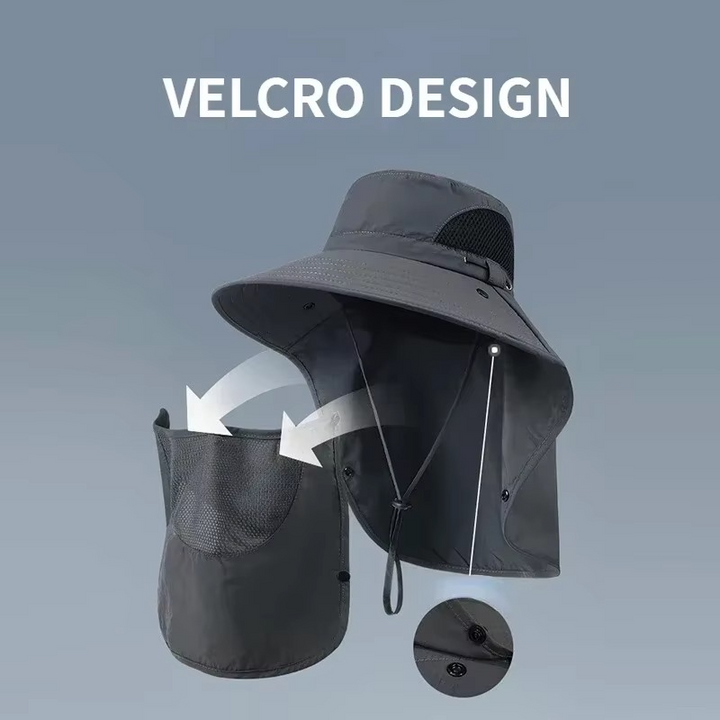 Kalsten | UV Protection Outdoor Sun Hat with Wide Brim and Neck Flap for Hiking, Fishing, and Camping