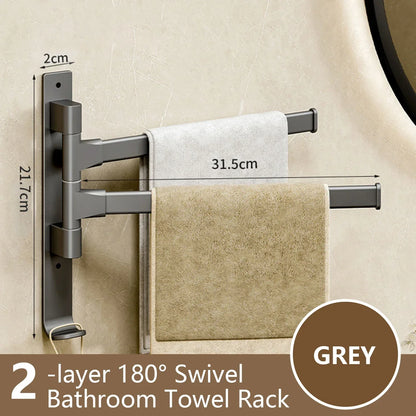Skanto | Rotbart Towel Bar Rotbart Towel Rack Space Aluminum 1/2/3/4/5-Bar Towel Holder Kitchen Shelf Kitchen Hanging Shelf Wall Mounted