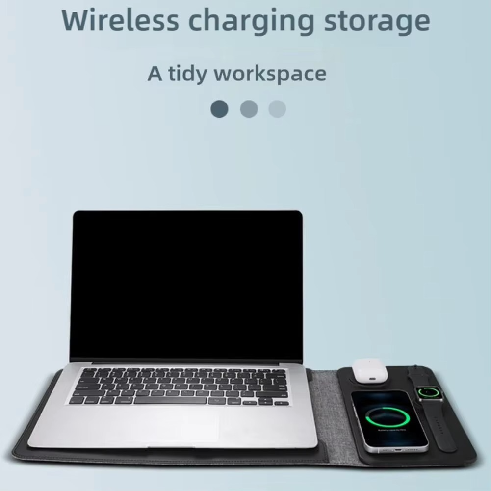 Kalsten | Magnetic 3-in-1 Wireless Charging Laptop Sleeve with Mouse Pad &amp; Desk Mat