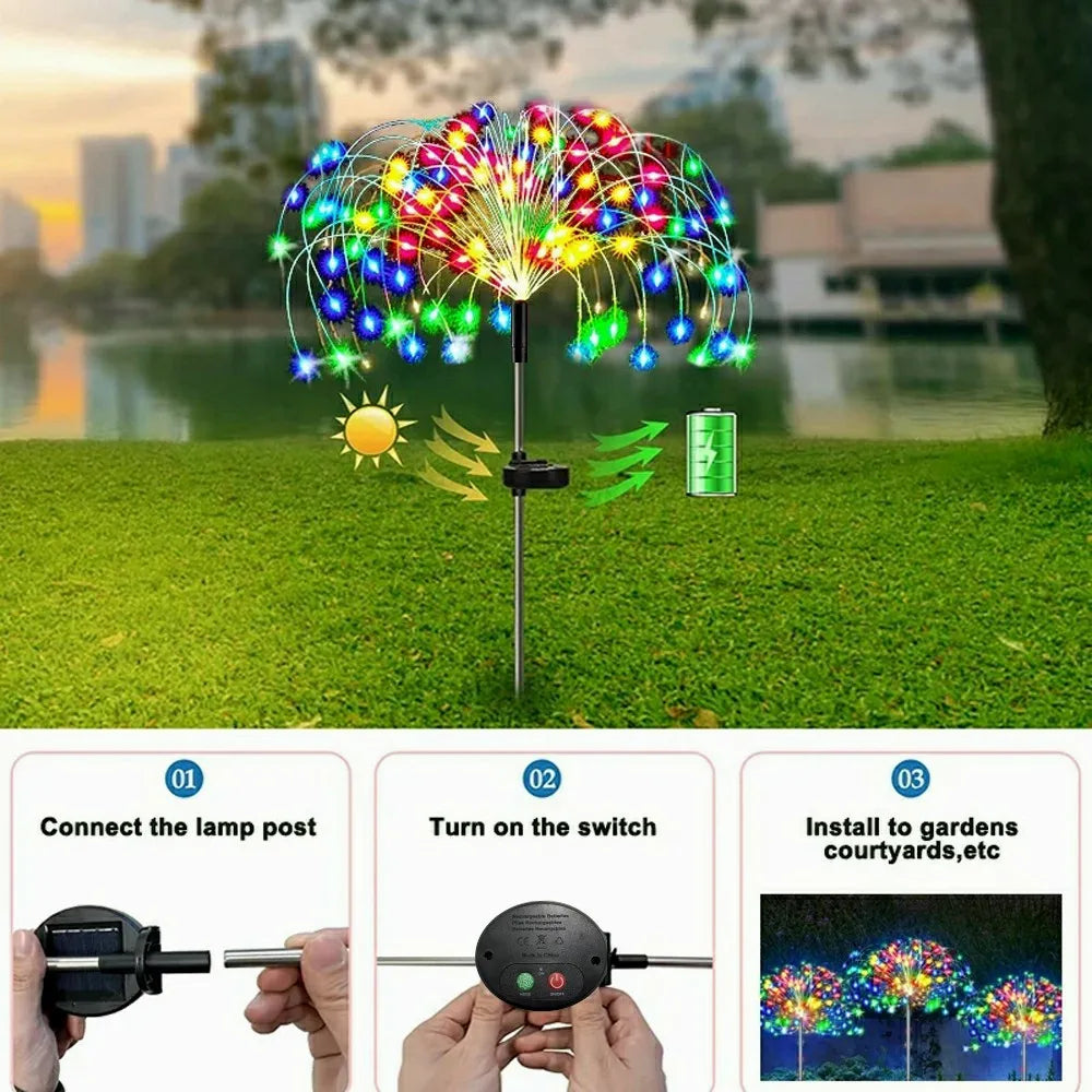 LED Solar Firework Fairy Outdoor Pathway Lights | Kalsten