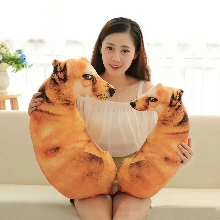 Realistic Soft Dog Plush Cushion