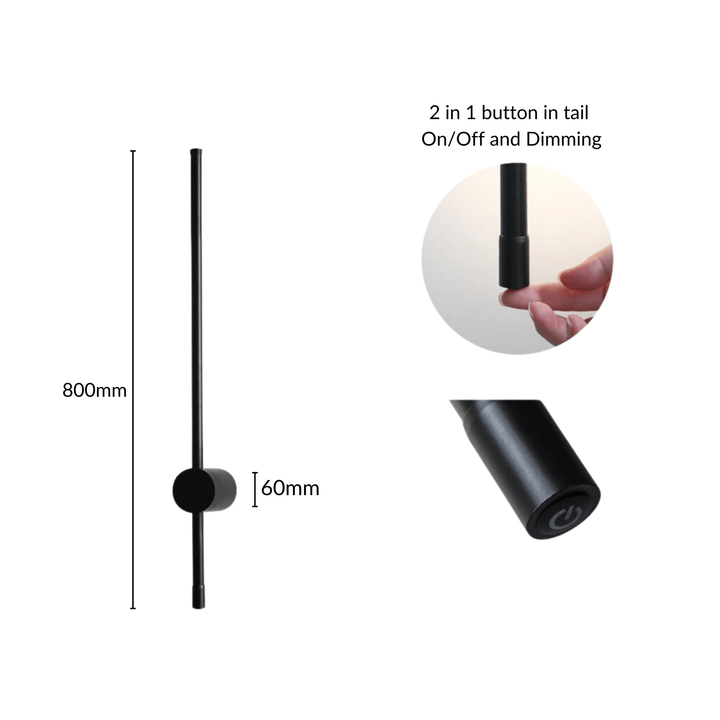 SaberStone | Stylish Black Satin Modern Wall Sconce Light Fixture | Kalsten