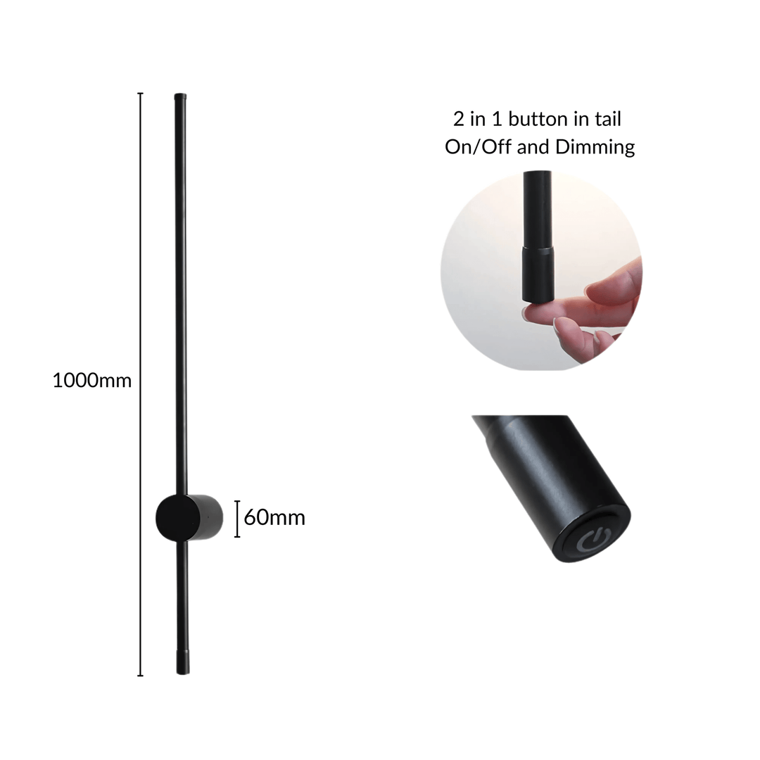 SaberStone | Stylish Black Satin Modern Wall Sconce Light Fixture | Kalsten