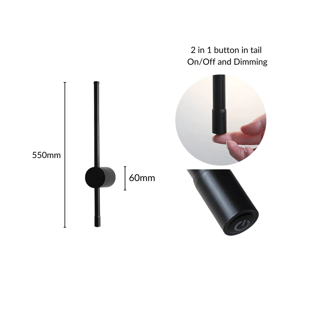 SaberStone | Stylish Black Satin Modern Wall Sconce Light Fixture | Kalsten