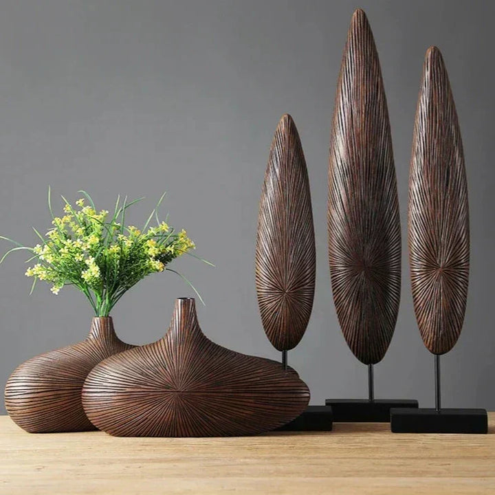 Kalsten | ClayAura Sahara Sculptured Vase | Handmade | Modern Decor for Home | Elegant Design