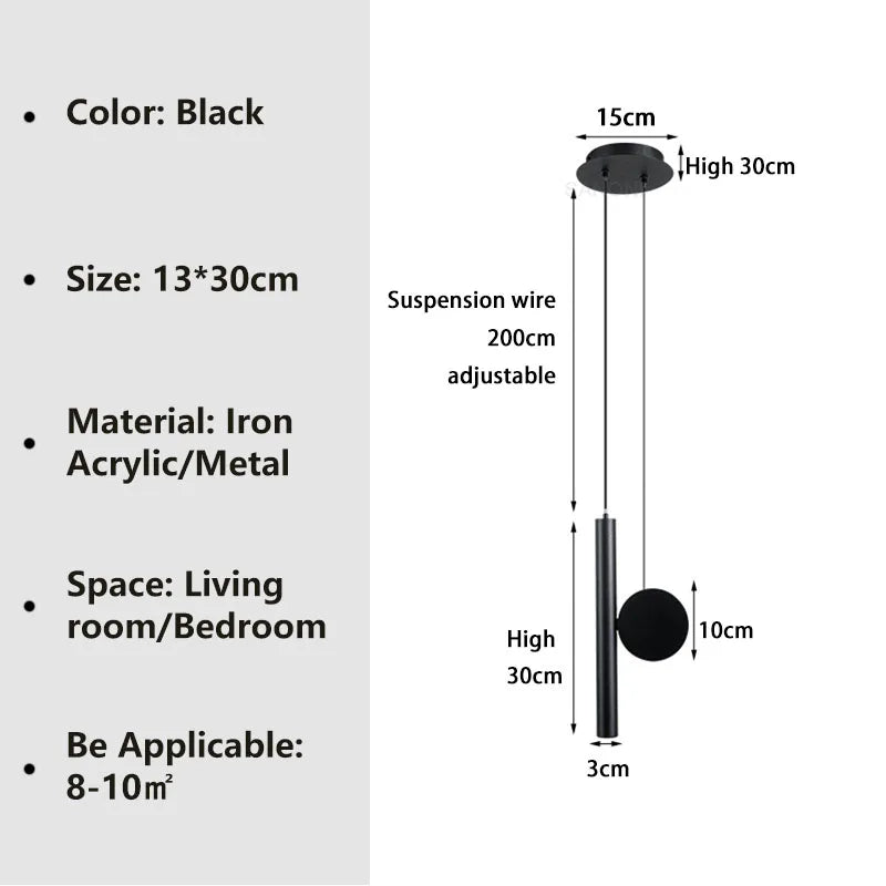 Modern LED Pendant Lamp – Adjustable Cable for Bedside, Living Room, and Study | Kalsten