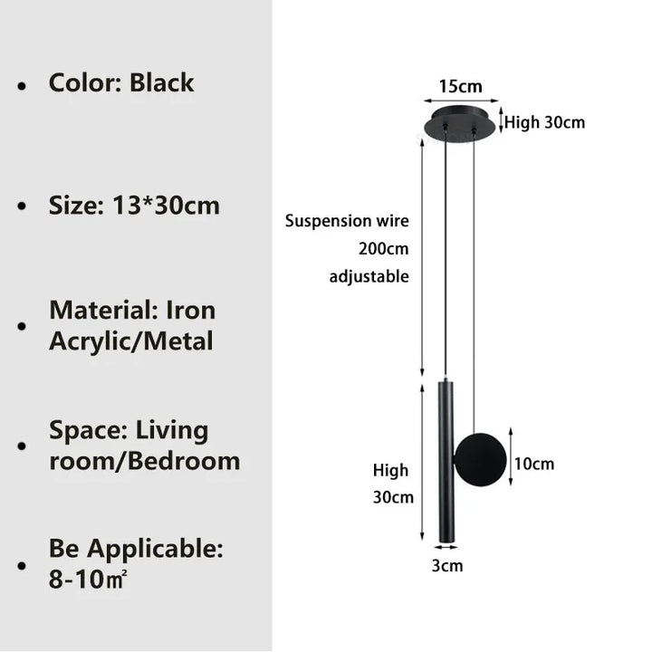Modern LED Pendant Lamp – Adjustable Cable for Bedside, Living Room, and Study | Kalsten