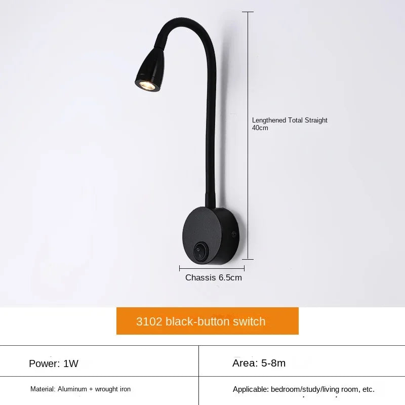 Versatile LED Wall Lamp: Modern, Flexible, Perfect for Reading in Bed | Kalsten