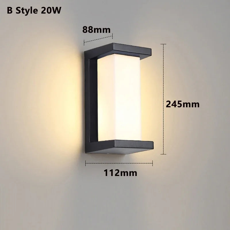 LED Outdoor Waterproof Wall Light with Motion and Voice Sensors – 20W for Porch, Balcony, and Garden | Kalsten