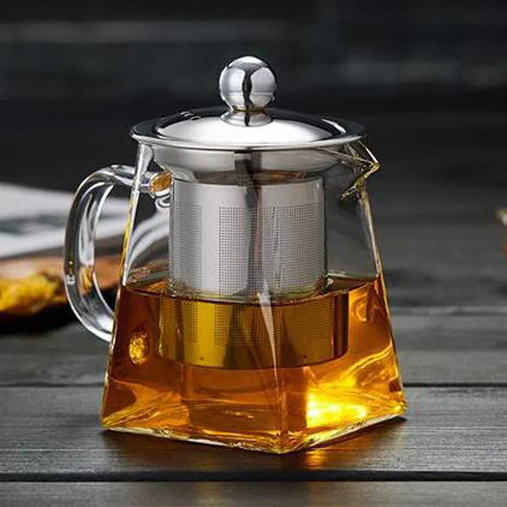 Kalsten | Teavora Glass Teapot with Stainless Steel Infuser | Heat Resistant & Dishwasher Safe | For Loose Tea & Tea Flowers | 550/750/950 ml