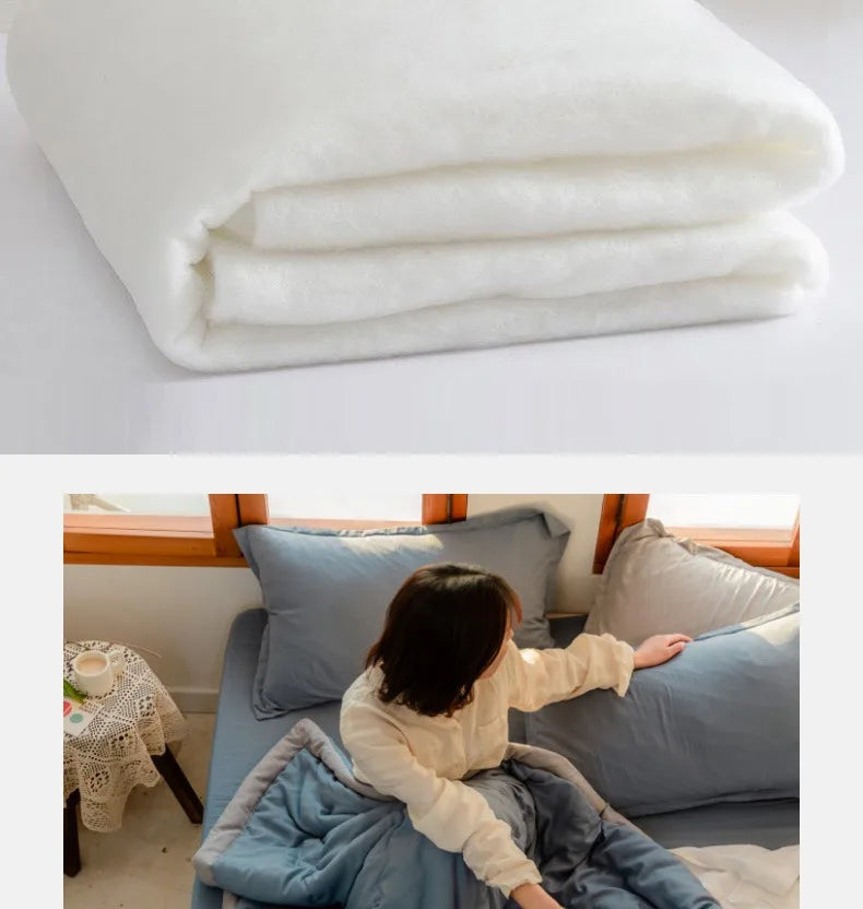 2024 Japanese Cotton-Polyester Summer Quilt – Lightweight, Washable, Skin-Friendly Solid Color Quilt | Kalsten