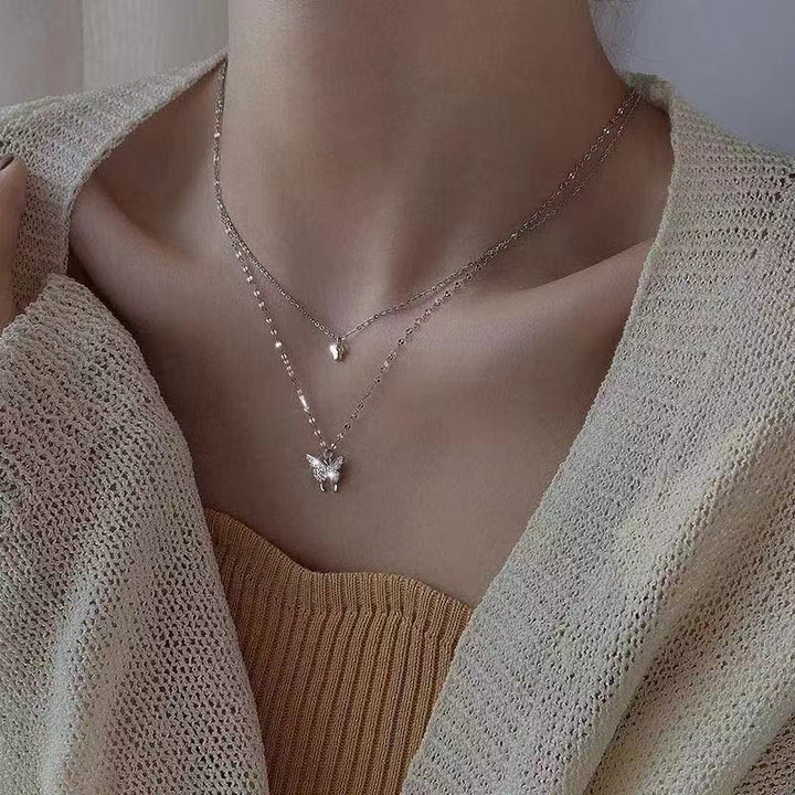 Kalsten | Dreamy Wings Silver Double Layer Necklace