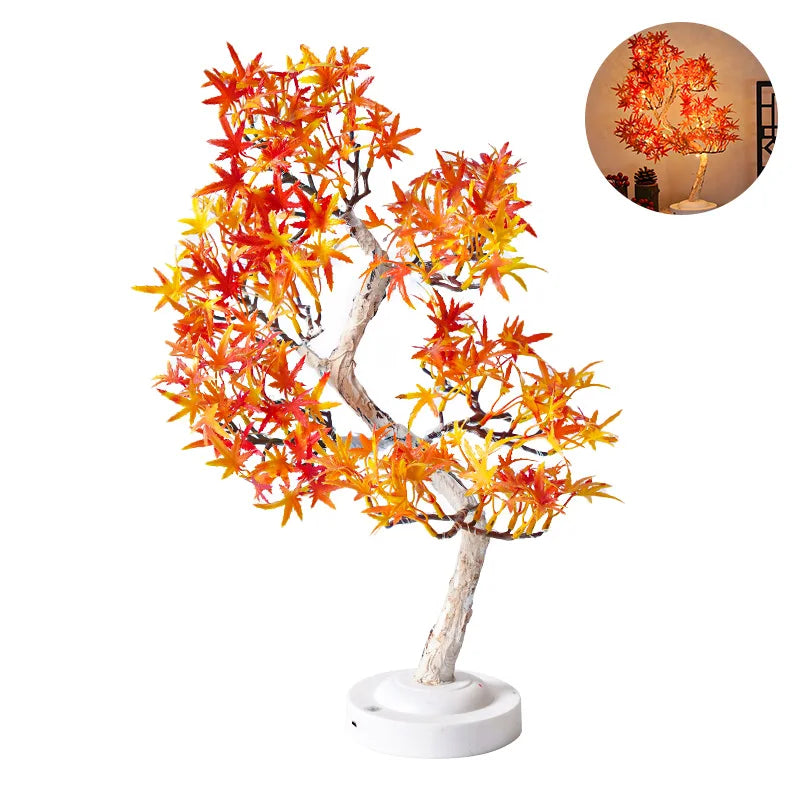 LED Maple Leaf Bonsai Tree Night Light – Decorative Table Lamp for Living Room and Bedroom | Kalsten
