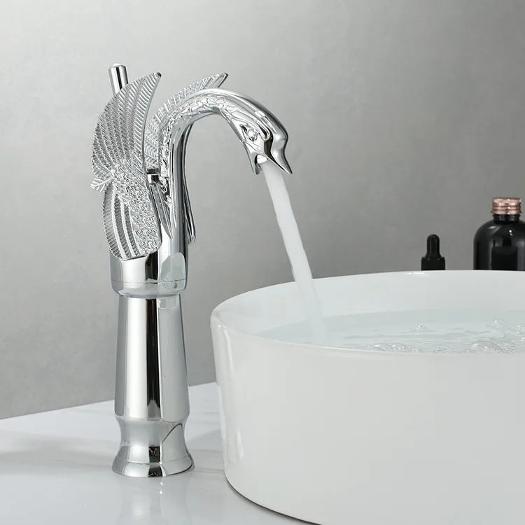 Gold Swan Basin Mixer Tap