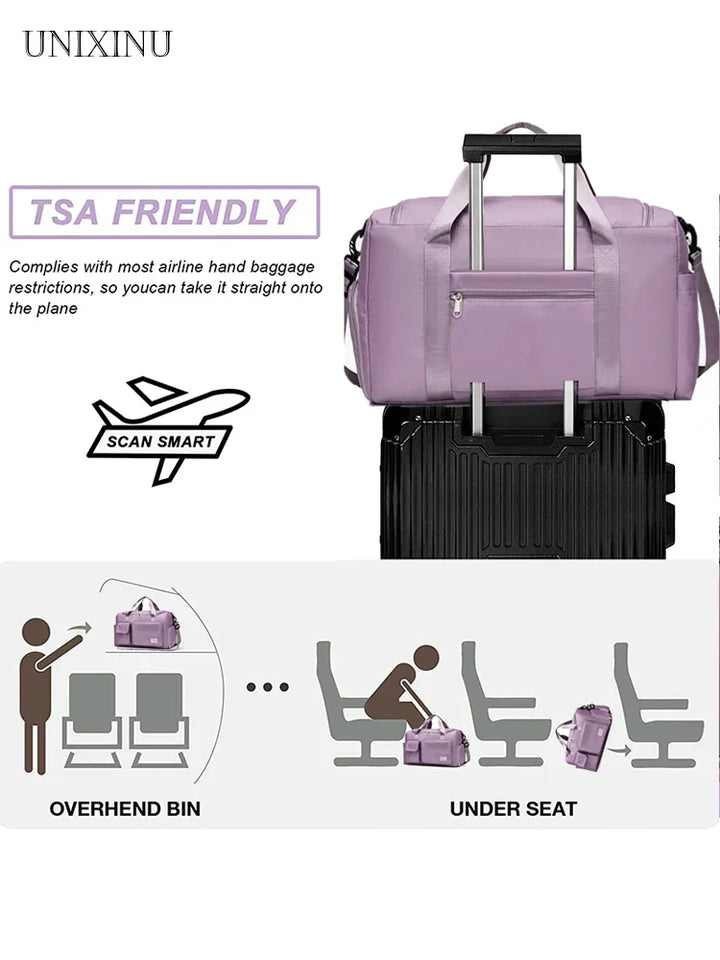 Kalsten | Viontera Travel Bag Women | 35L Weekender with Shoe Compartment | Water Resistant & Flight Approved | Sport & Fitness Bag