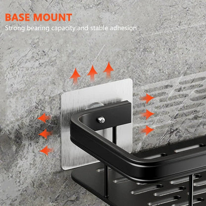 Skanto | Bathroom Storage Shelf - No Drill Wall Mount Corner Shelf, Shower Caddy for Toilet and Shampoo Organizer, Bathroom Accessory