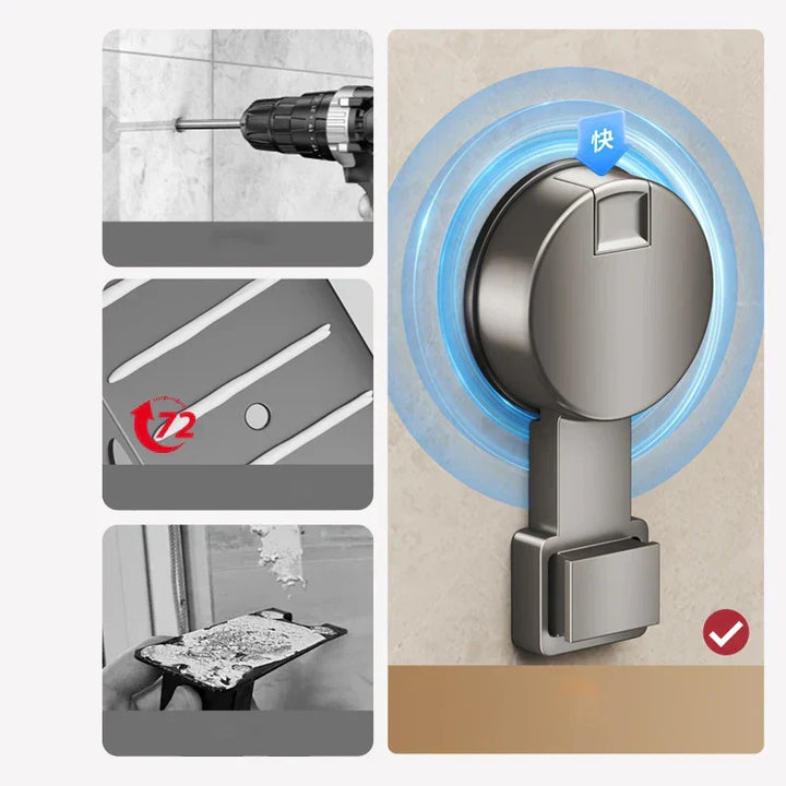 Kalsten | No-Drill Suction Powered Corner Bathroom Organizer