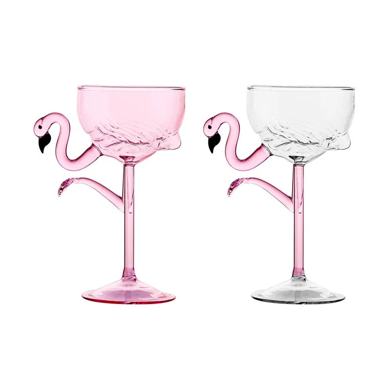 Kalsten | Pink Flamingo Cocktail Clear Party Glasses