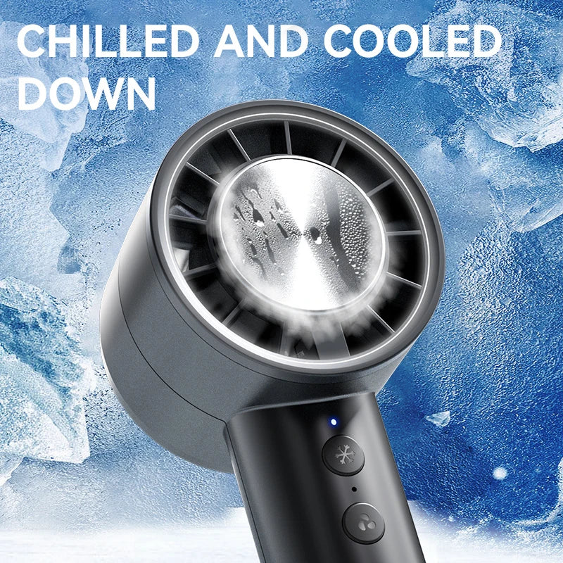 Silent High-Speed USB Handheld Fan – Portable Small Fan with LED Display, High Wind Power, and Cooling Air Conditioner Function | Kalsten