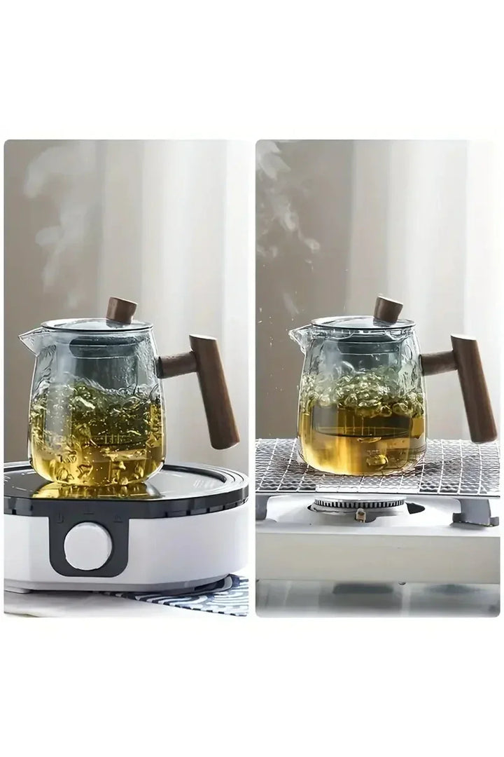 Kalsten | Wood Handle Glass Teapot