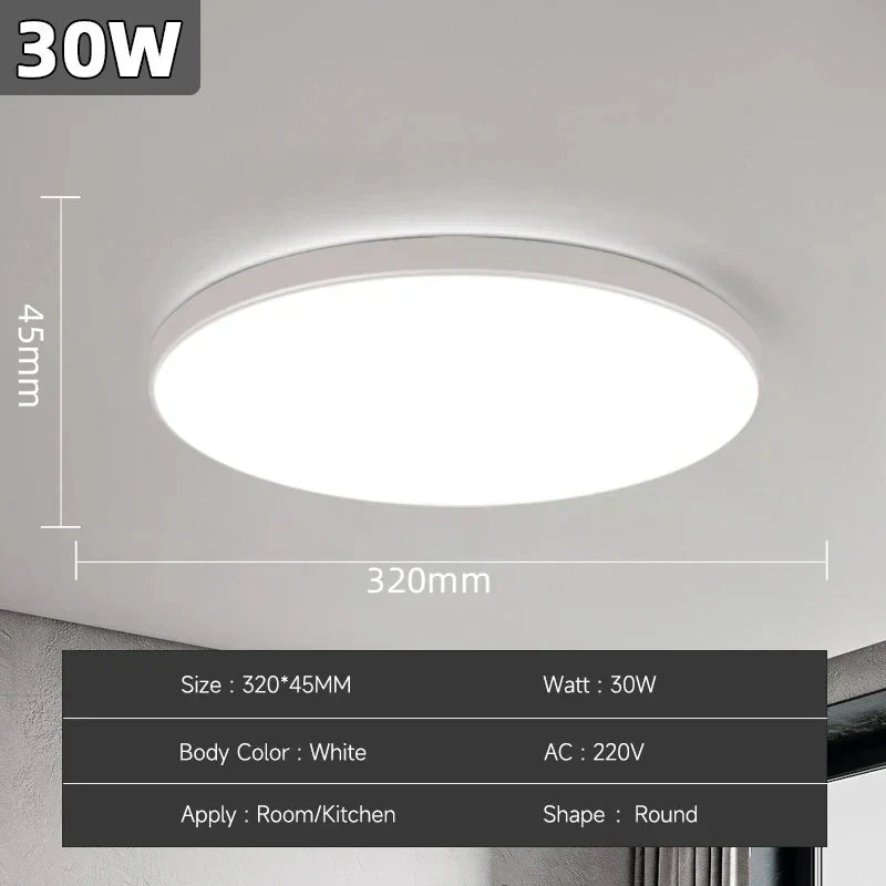 Modern LED Ceiling Lamp – 18W/30W/40W/72W Round Ceiling Light for Living Room, Bedroom, Kitchen, and Bathroom | Kalsten