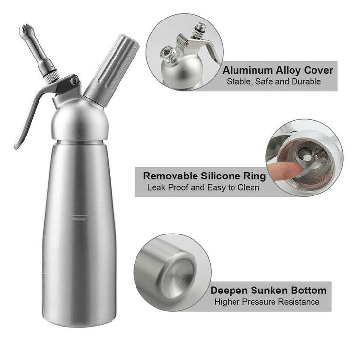Sahnespender Alu with 3 nozzles 500ml | Kalsten
