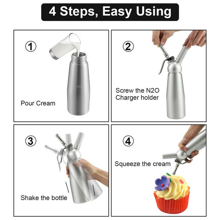 Sahnespender Alu with 3 nozzles 500ml | Kalsten