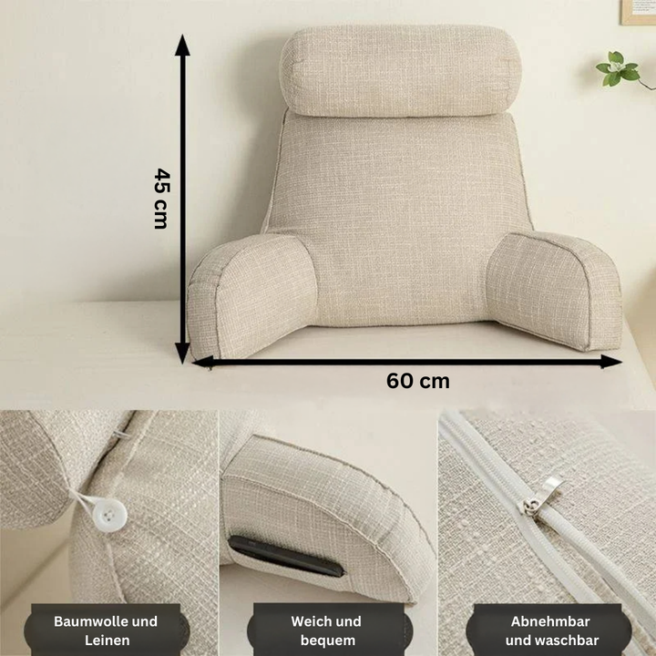 Ergonomic back cushion with armrests