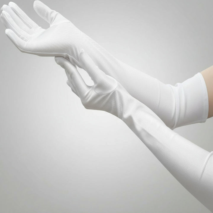 Kalsten | Satin Opera Gloves Women Long Elbow Length Costume