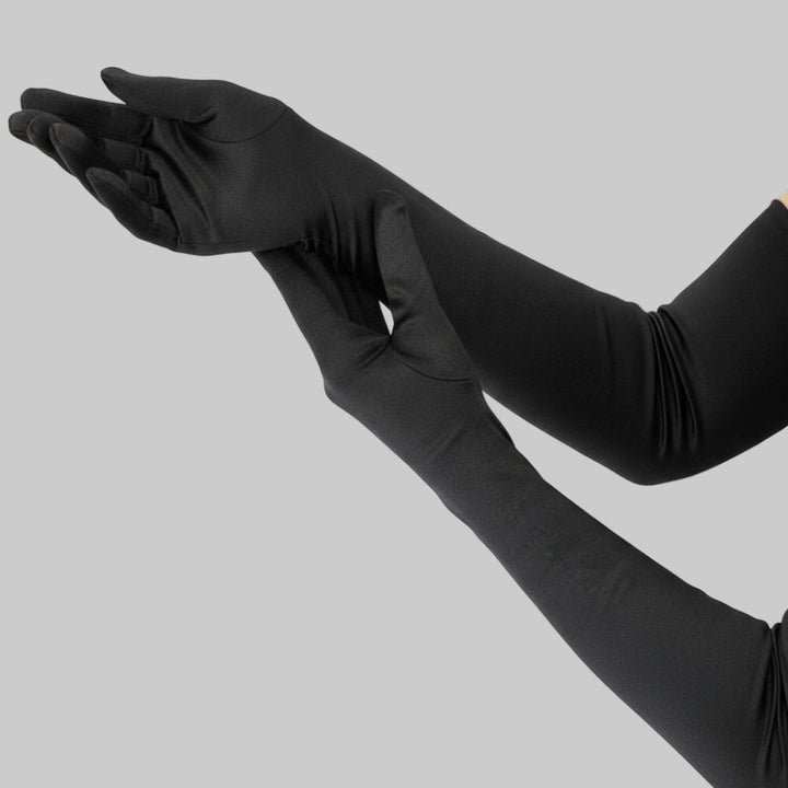 Kalsten | Satin Opera Gloves Women Long Elbow Length Costume