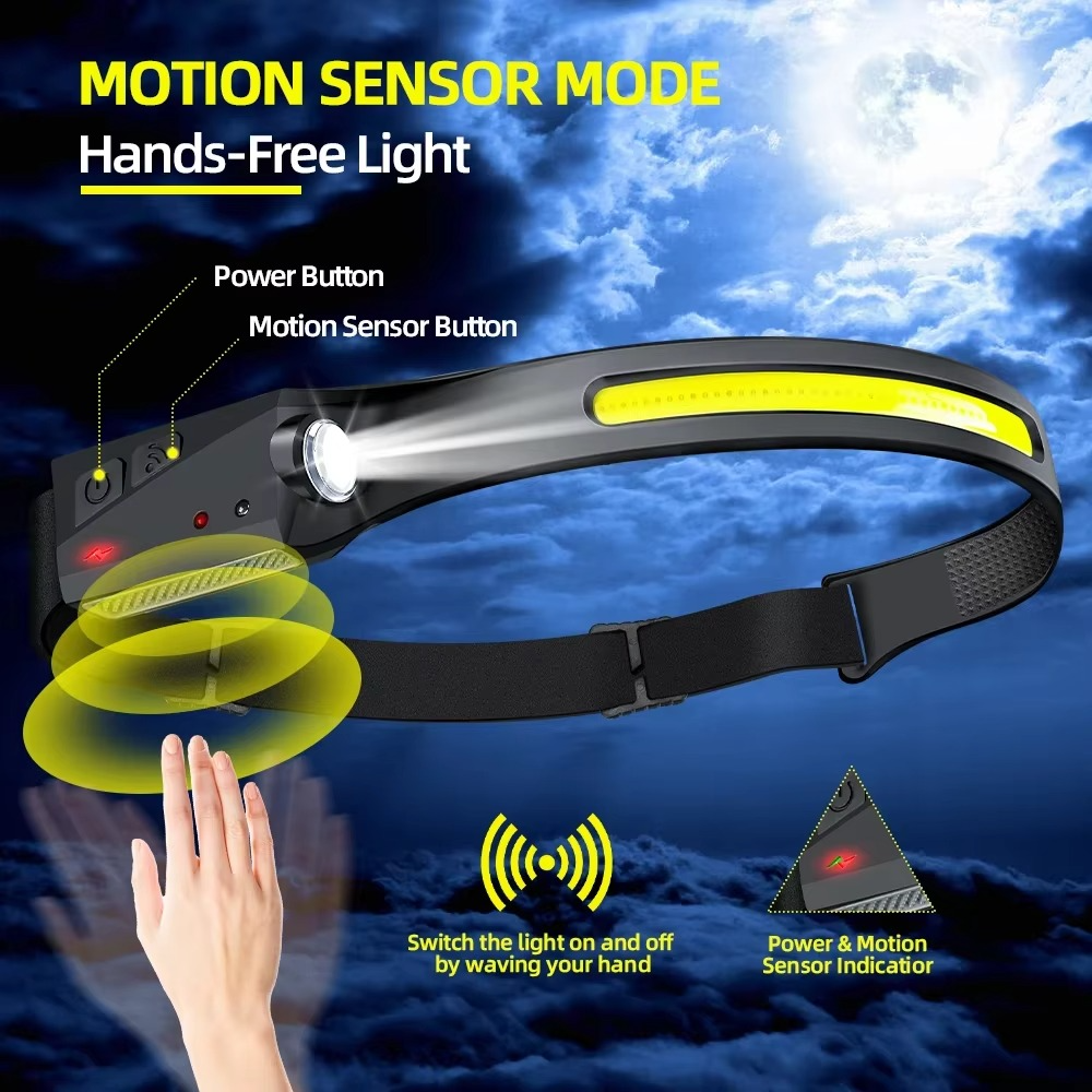 Kalsten | Ultra-Bright LED Rechargeable Headlamp with Motion Sensor Control