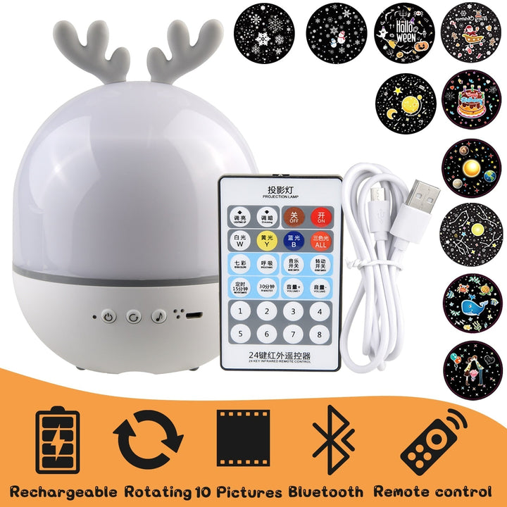 Rotating Deer Music Star Projector Night Lamp | Kalsten