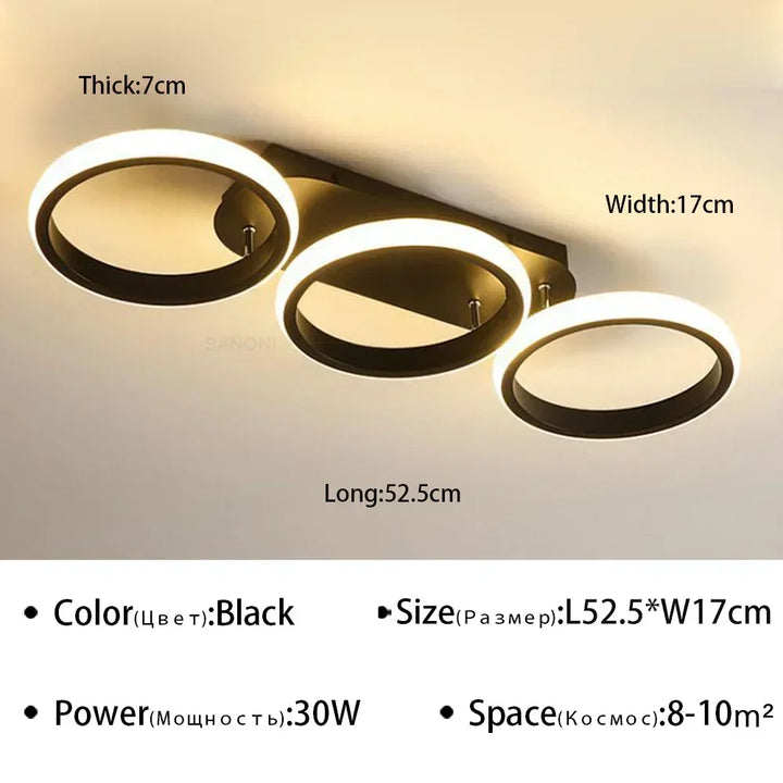Modern LED Ceiling Light Chandelier – Stylish Multi-Head Ring Light for Bedroom, Living Room, Hallway, Dining Room & Indoor Spaces | Kalsten