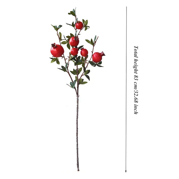 6-Piece Artificial Pomegranate Fruit Branch with Leaves | Kalsten