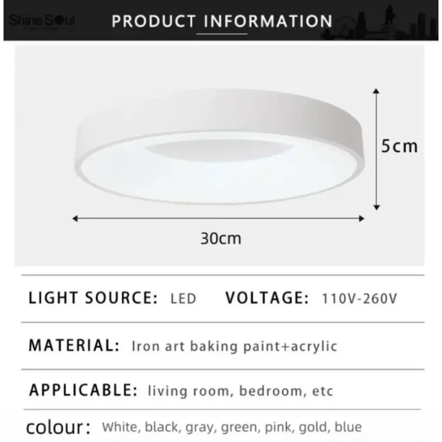 Modern Macaron LED Ceiling Light – Adjustable Circular Design with Remote Dimming for Bedroom, Living Room, and Corridor | Kalsten