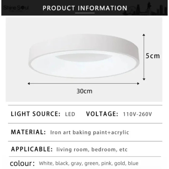 Modern Macaron LED Ceiling Light – Adjustable Circular Design with Remote Dimming for Bedroom, Living Room, and Corridor | Kalsten