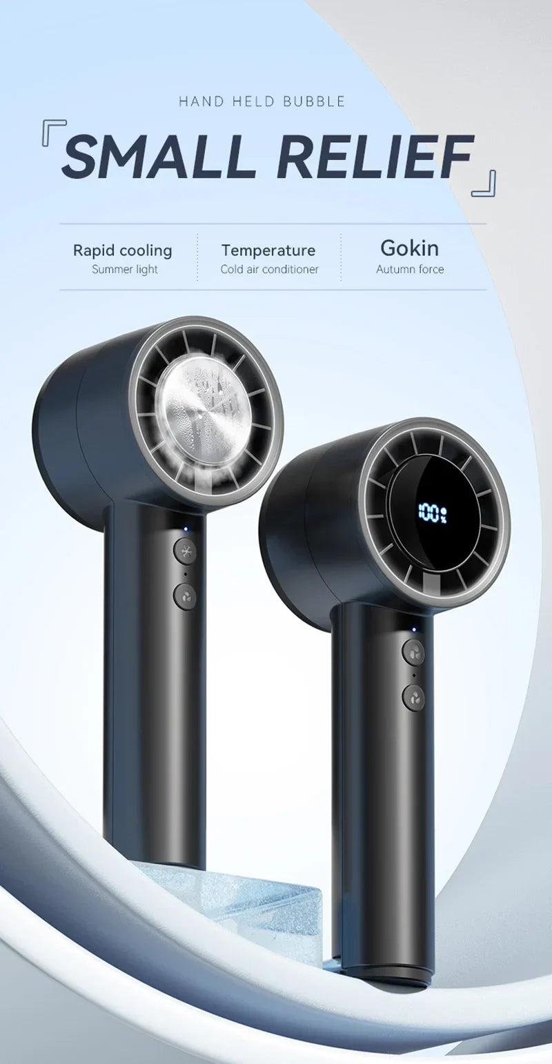 Silent High-Speed USB Handheld Fan – Portable Small Fan with LED Display, High Wind Power, and Cooling Air Conditioner Function | Kalsten