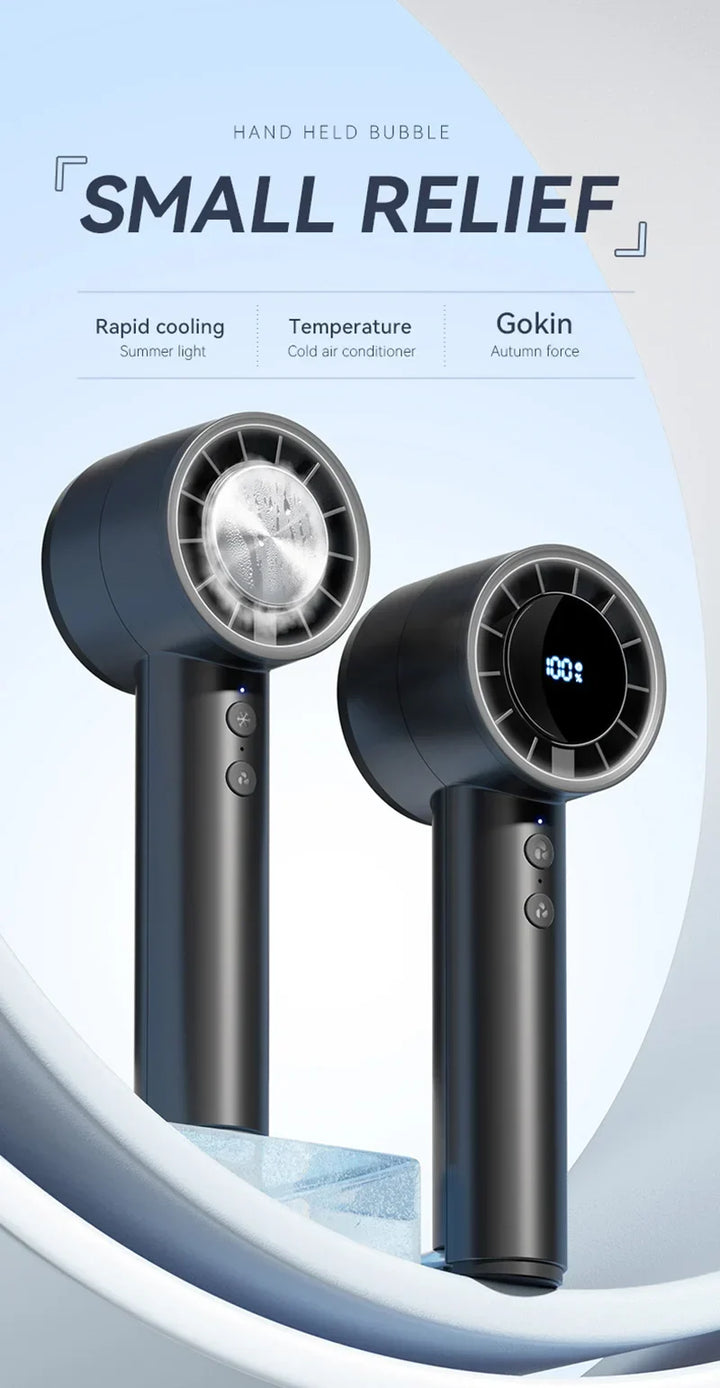 Silent High-Speed USB Handheld Fan – Portable Small Fan with LED Display, High Wind Power, and Cooling Air Conditioner Function | Kalsten