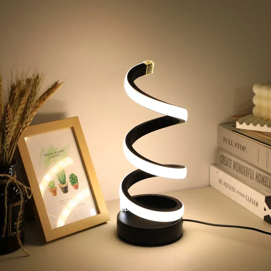 Modern Spiral LED Table Lamp | Kalsten