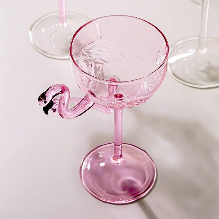 Kalsten | Pink Flamingo Cocktail Clear Party Glasses
