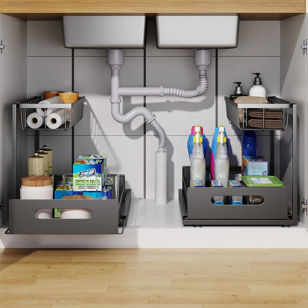 Kalsten | 2-Tier Under Sink Sliding Cabinet Organiser – Arlo